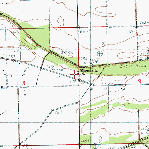 Topographic Map of Macedonia Church, AR