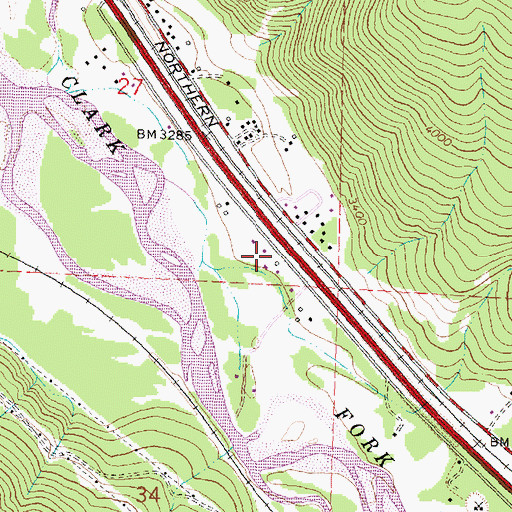 Topographic Map of 13N18W27DDCA01 Well, MT