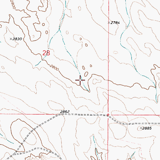 Topographic Map of 13N48E28DACC01 Well, MT