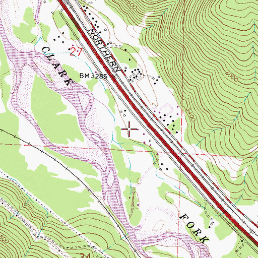 Topographic Map of 13N18W27DDCB01 Well, MT