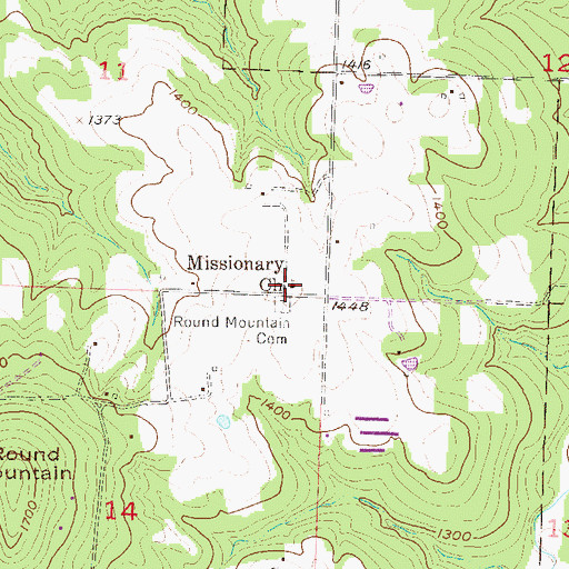 Topographic Map of Missionary Church, AR