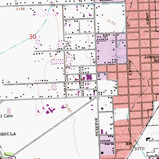 Topographic Map of 13N19W30DD__01 Well, MT