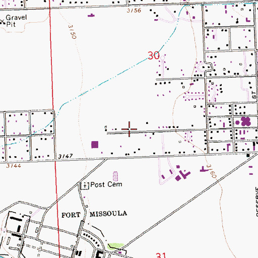 Topographic Map of 13N19W30CD__01 Well, MT