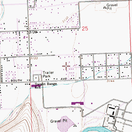 Topographic Map of 13N20W25CD__01 Well, MT