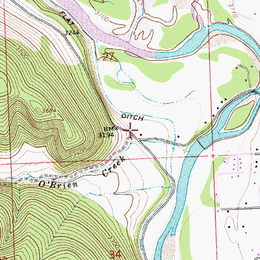 Topographic Map of 13N20W27DC__01 Well, MT