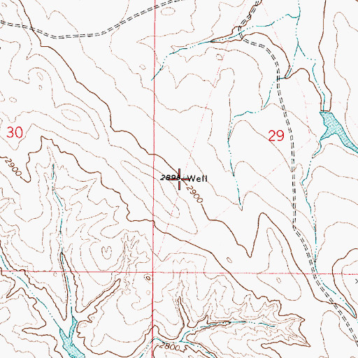 Topographic Map of 13N48E29CBCA01 Well, MT
