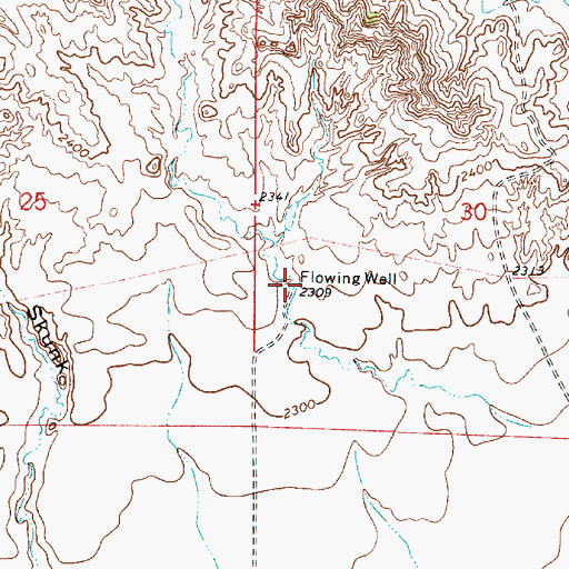 Topographic Map of 13N52E30CBCA01 Well, MT