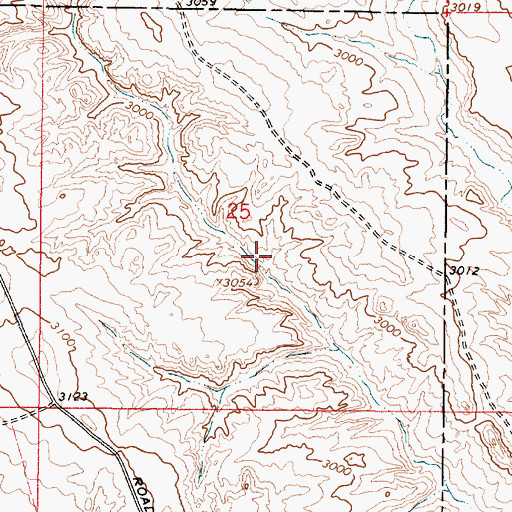 Topographic Map of 13N46E25DBBC01 Well, MT