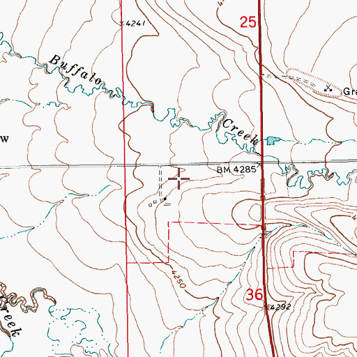 Topographic Map of 13N15E36BB__02 Well, MT