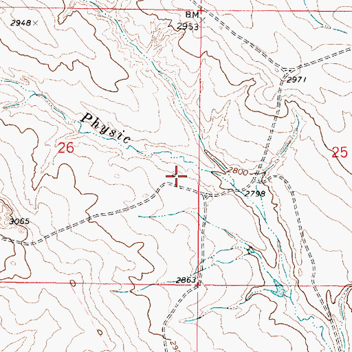 Topographic Map of 13N47E26DAAD01 Well, MT