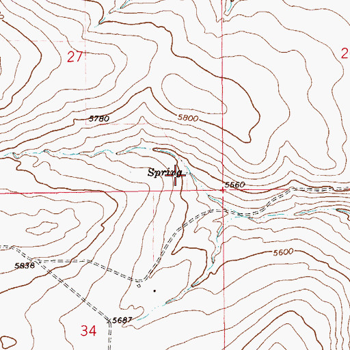 Topographic Map of 13N12E27DD__01 Spring, MT