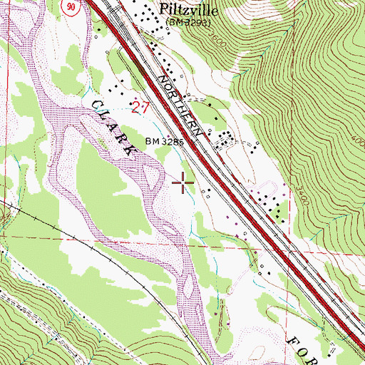 Topographic Map of 13N18W27DCAB01 Well, MT