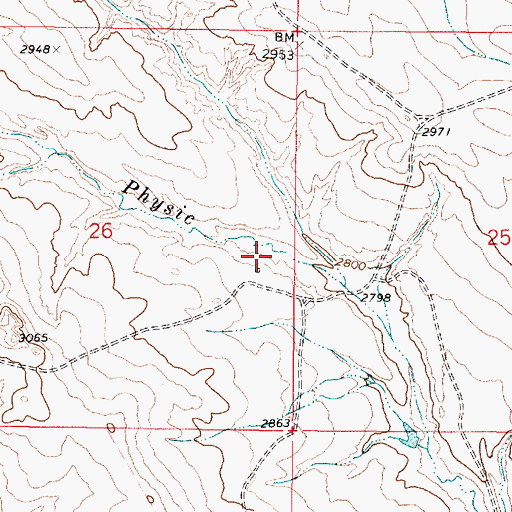 Topographic Map of 13N47E26DAAC01 Well, MT