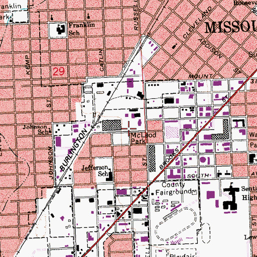 Topographic Map of 13N19W29DADD01 Well, MT