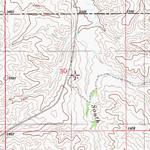 Topographic Map of 13N55E30DBBA01 Well, MT