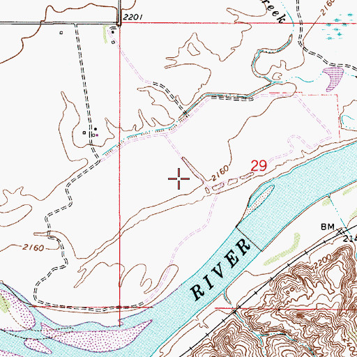 Topographic Map of 13N53E29CAB_01 Well, MT