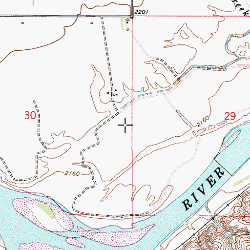 Topographic Map of 13N53E29CBB_01 Well, MT