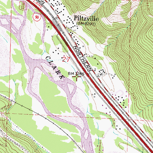Topographic Map of 13N18W27DBCA01 Well, MT