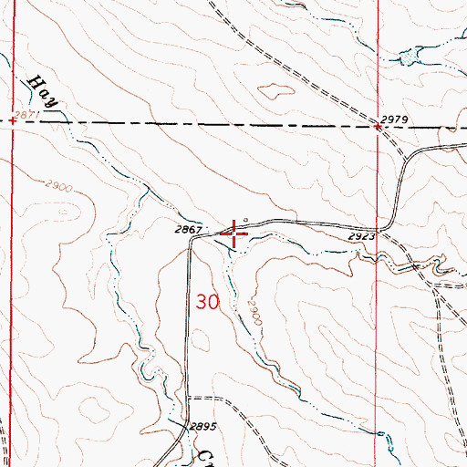 Topographic Map of 13N46E30ACAB01 Well, MT