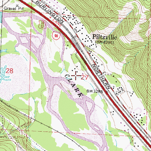 Topographic Map of 13N18W27CAAB01 Well, MT