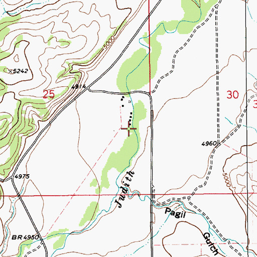 Topographic Map of 13N11E25DA__02 Well, MT
