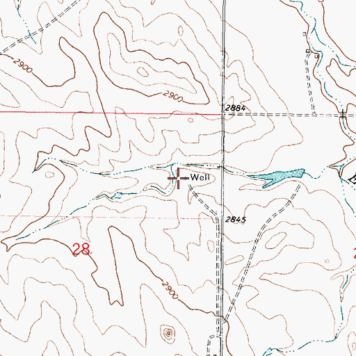 Topographic Map of 13N44E28AACD01 Well, MT