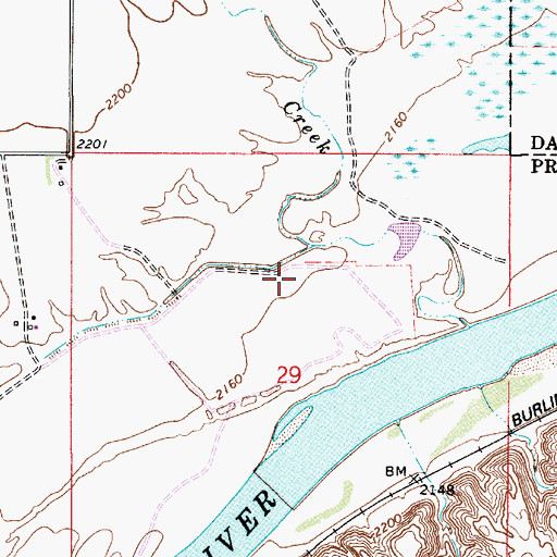 Topographic Map of 13N53E29ACB_01 Well, MT
