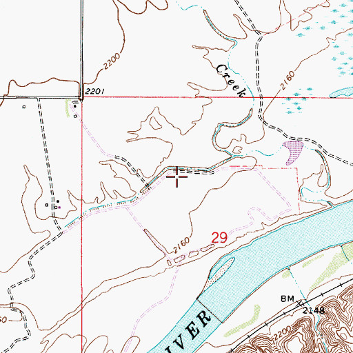 Topographic Map of 13N53E29BDA_01 Well, MT