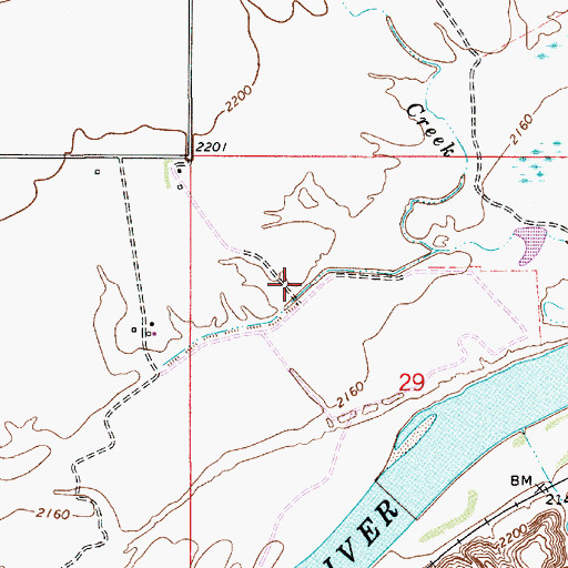 Topographic Map of 13N53E29BDB_01 Well, MT