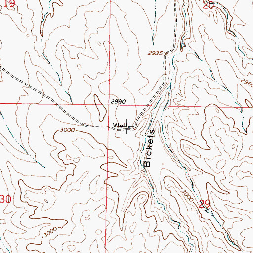 Topographic Map of 13N42E29BBBD01 Well, MT