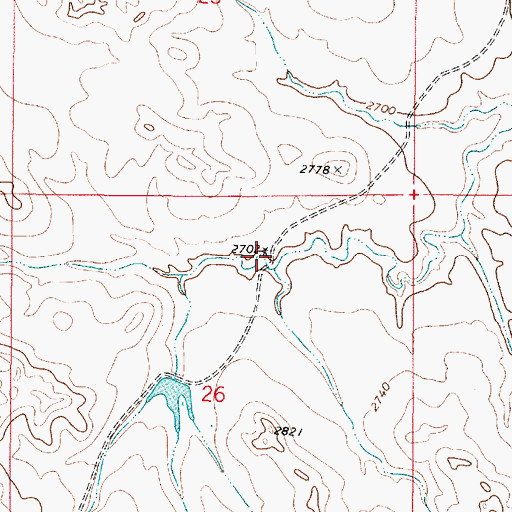 Topographic Map of 13N48E26ABDB01 Well, MT