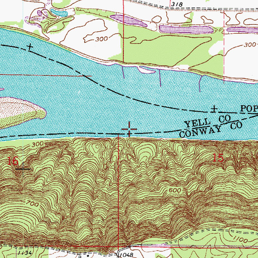 Topographic Map of Petit Jean River, AR