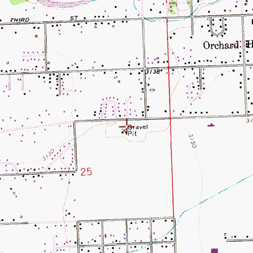 Topographic Map of 13N20W25AACC01 Well, MT