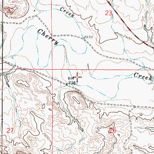 Topographic Map of 13N50E26BBAA01 Well, MT