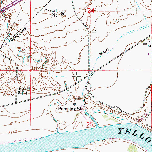 Topographic Map of 13N52E25BAAB01 Well, MT