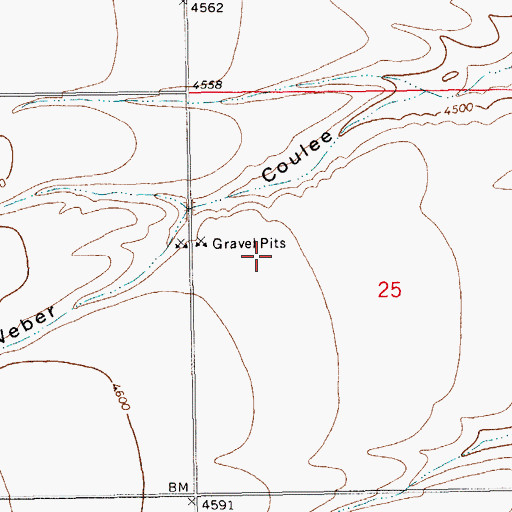 Topographic Map of 13N14E25BC__01 Well, MT