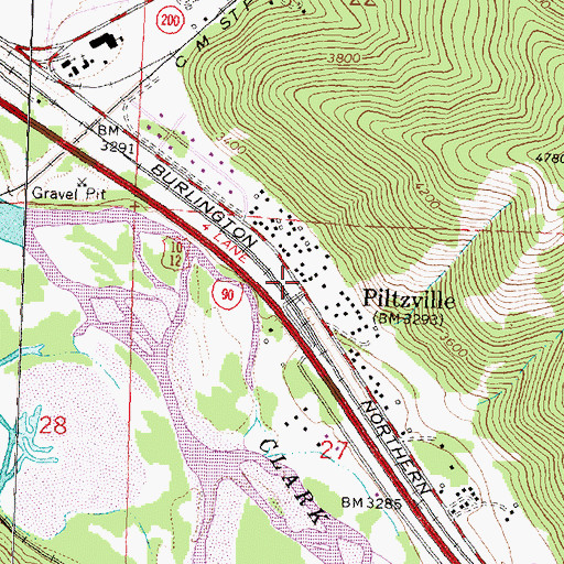 Topographic Map of 13N18W27BABB04 Well, MT
