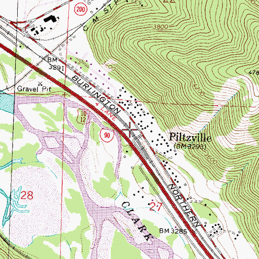 Topographic Map of 13N18W27BADB04 Well, MT