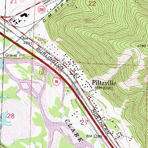 Topographic Map of 13N18W27BAAC02 Well, MT