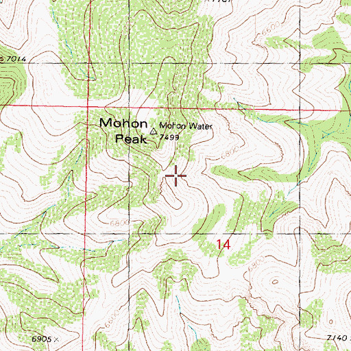 Topographic Map of Mohon Mountains, AZ