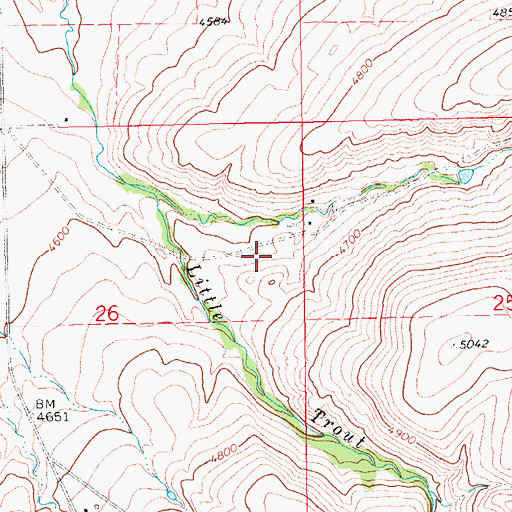Topographic Map of 13N16E26AD__01 Well, MT