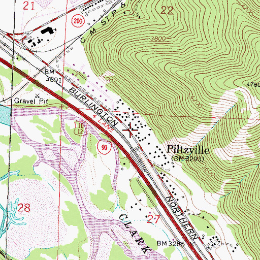 Topographic Map of 13N18W27BAAC01 Well, MT