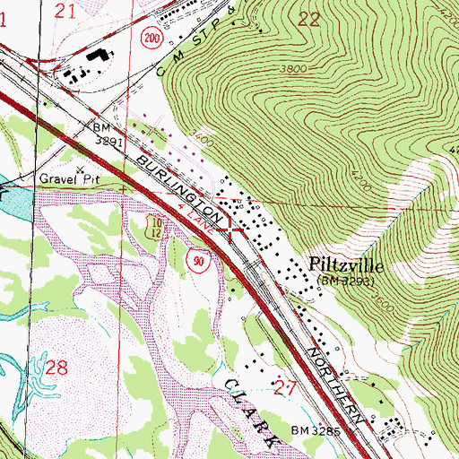 Topographic Map of 13N18W27BABD01 Well, MT