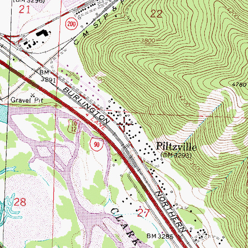 Topographic Map of 13N18W27BAAB02 Well, MT