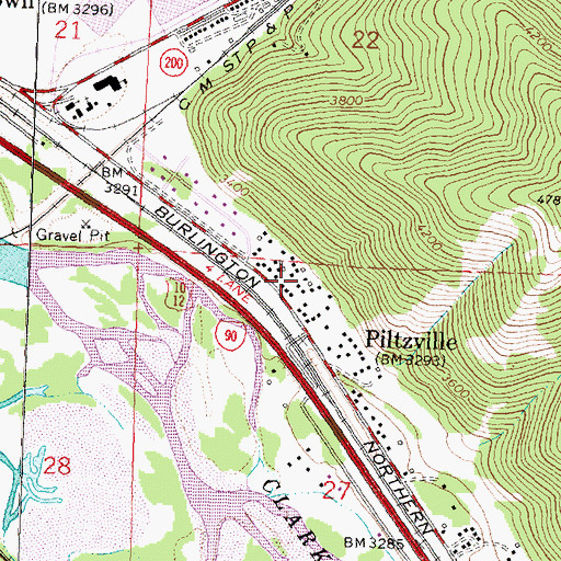 Topographic Map of 13N18W27BAAB01 Well, MT
