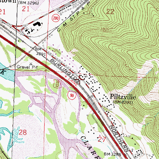 Topographic Map of 13N18W27BABB02 Well, MT