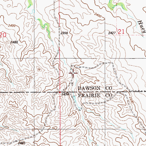 Topographic Map of 13N55E21CC__01 Well, MT