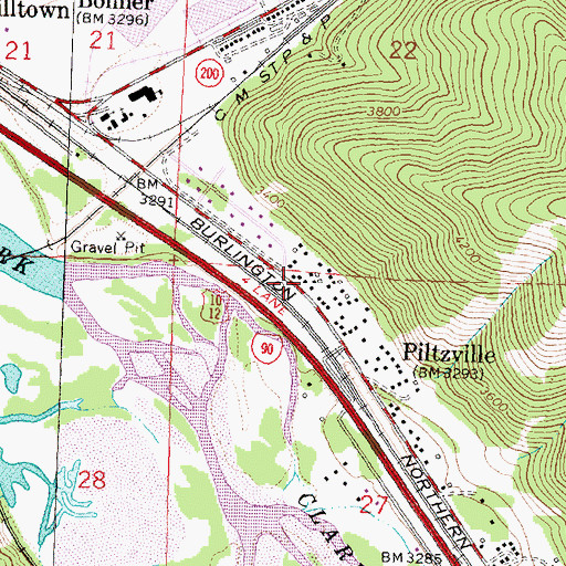 Topographic Map of 13N18W27BABB03 Well, MT