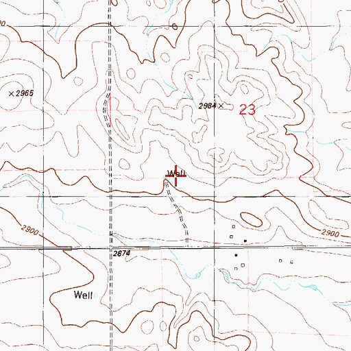 Topographic Map of 13N59E23CDDD01 Well, MT