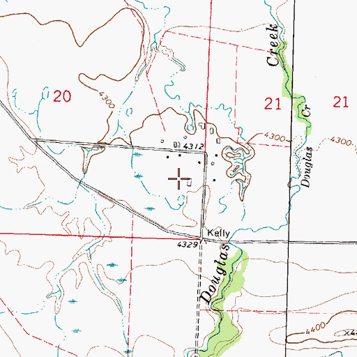 Topographic Map of 13N11W20DDAA01 Well, MT